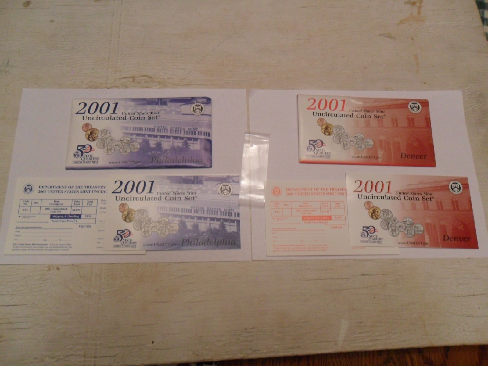 2001 P & D  Mint Set Envelope / Envelopes ONLY *NO COINS*  **FREE SHIPPING**