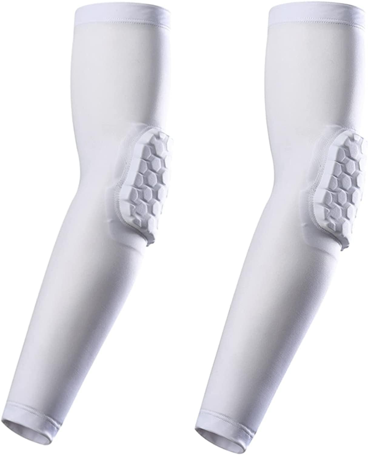 bouti1583 Elbow Pads, Basketball Shooter Sleeves, Collision Medium, White