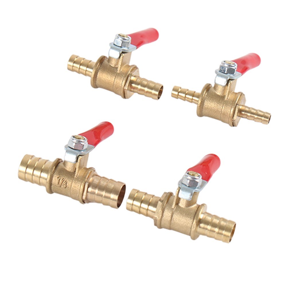Brass Ball Valve 6mm 8mm 10mm 12mm Hose Barb Water/Air Gas Line Shut-off