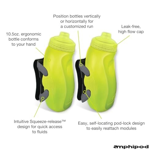 RunLite Xtech Hydration System, Dual 10.5 oz Hydraform Amp Green/Charcoal