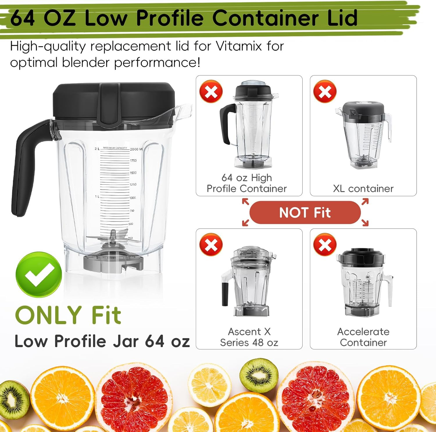 for Vitamix Lid Replacement⭐64oz Low-Profile for Vitamix⭐750 Replacement ⭐⭐⭐