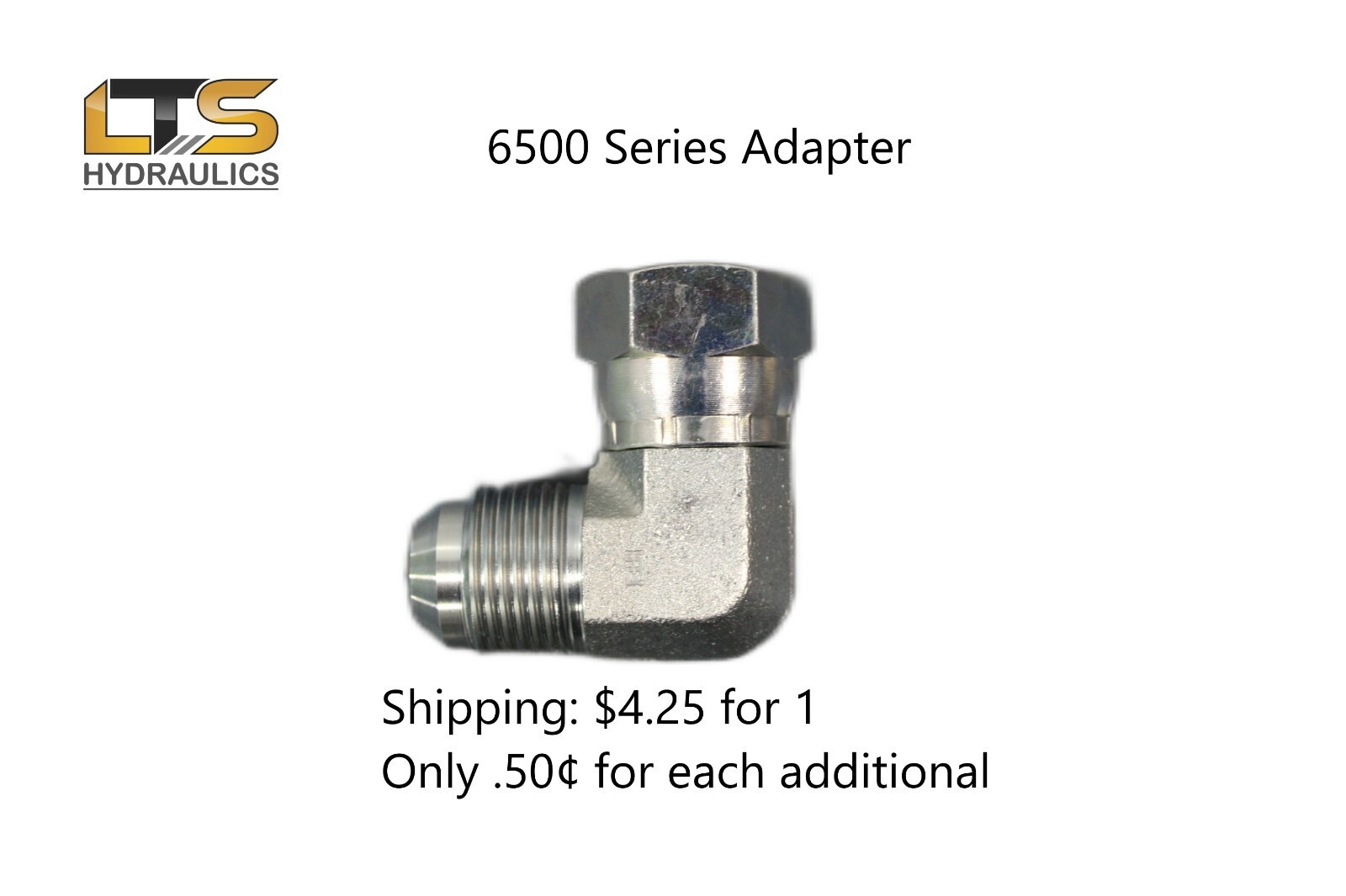 6500-03-03 JIC Hydraulic Adapter 3/16" Male JIC x 3/16" Female Swivel JIC 90°