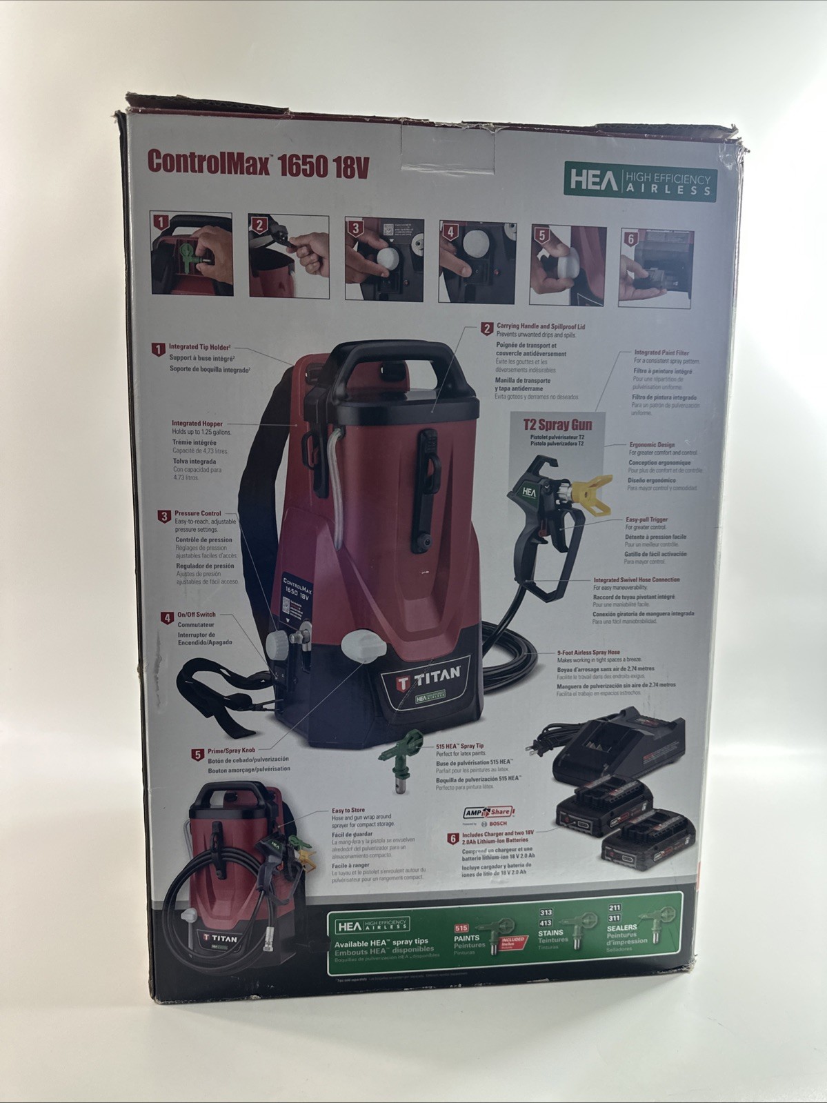 TITAN CONTROLMAX 1650 18V BACKPACK BATTERY AIRLESS PAINT SPRAYER SYSTEM