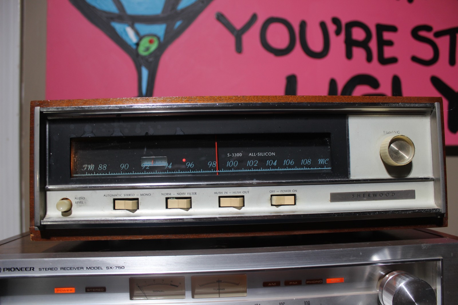 Sherwood FM Tuner S-3300 With Wood Case Nice