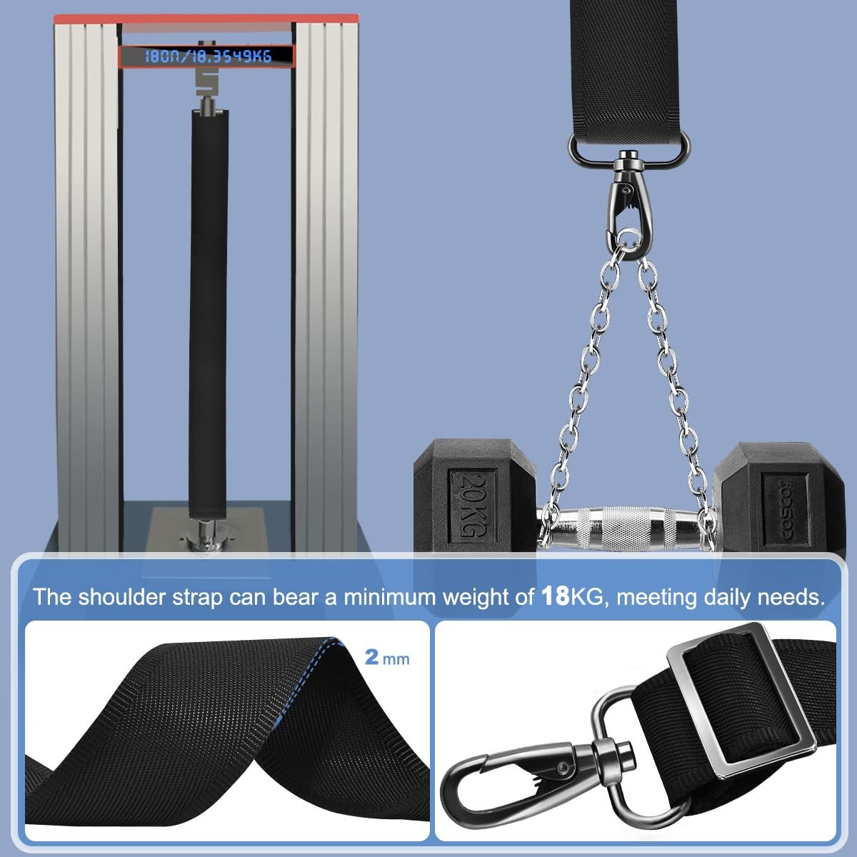 77" Shoulder Strap with Neoprene Thick Padded, Universal Bag Strap with Doubl...