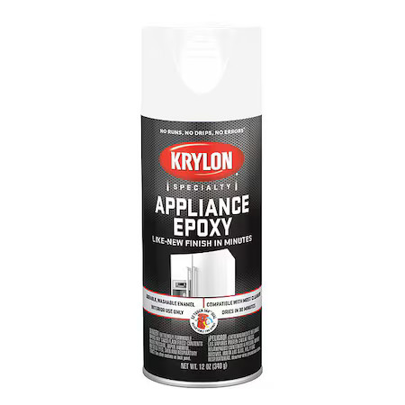 Krylon K03201777 Appliance Epoxy, White, Gloss, Solvent, 12 Oz