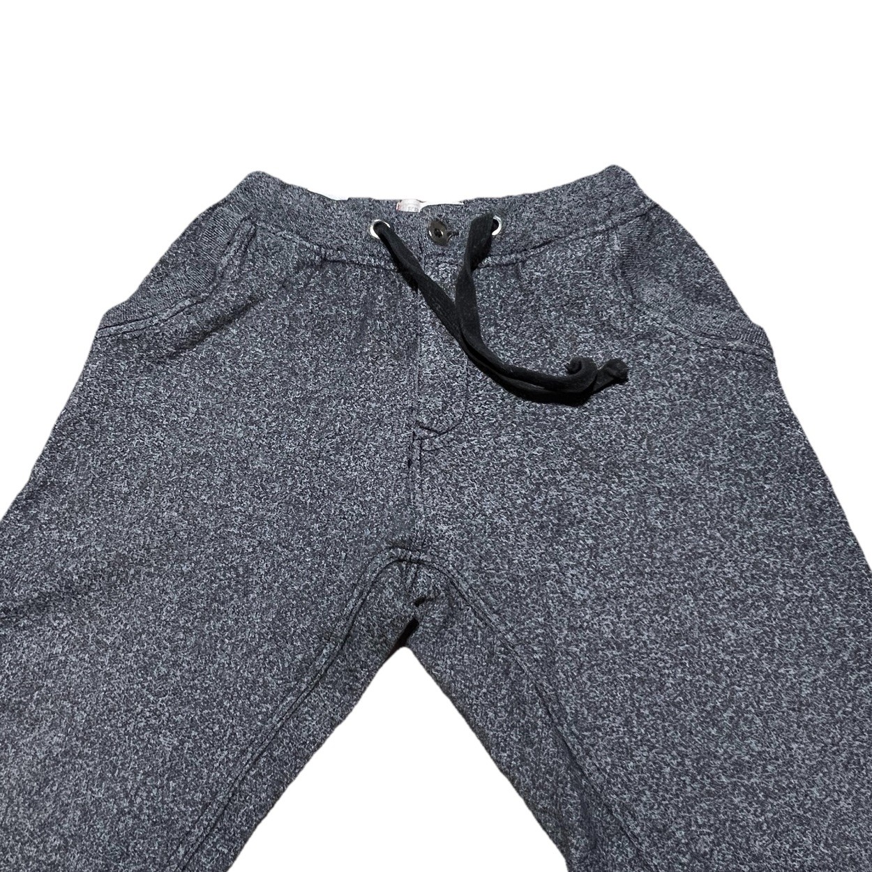 Free Planet Mens Jogger Sweatpants Black Speckle Button Zip Drawstring Size S