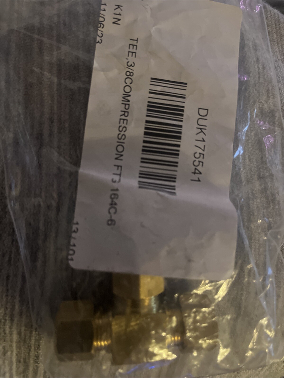F. 175541 Duke Tee Compression Fitting 3/8 OEM