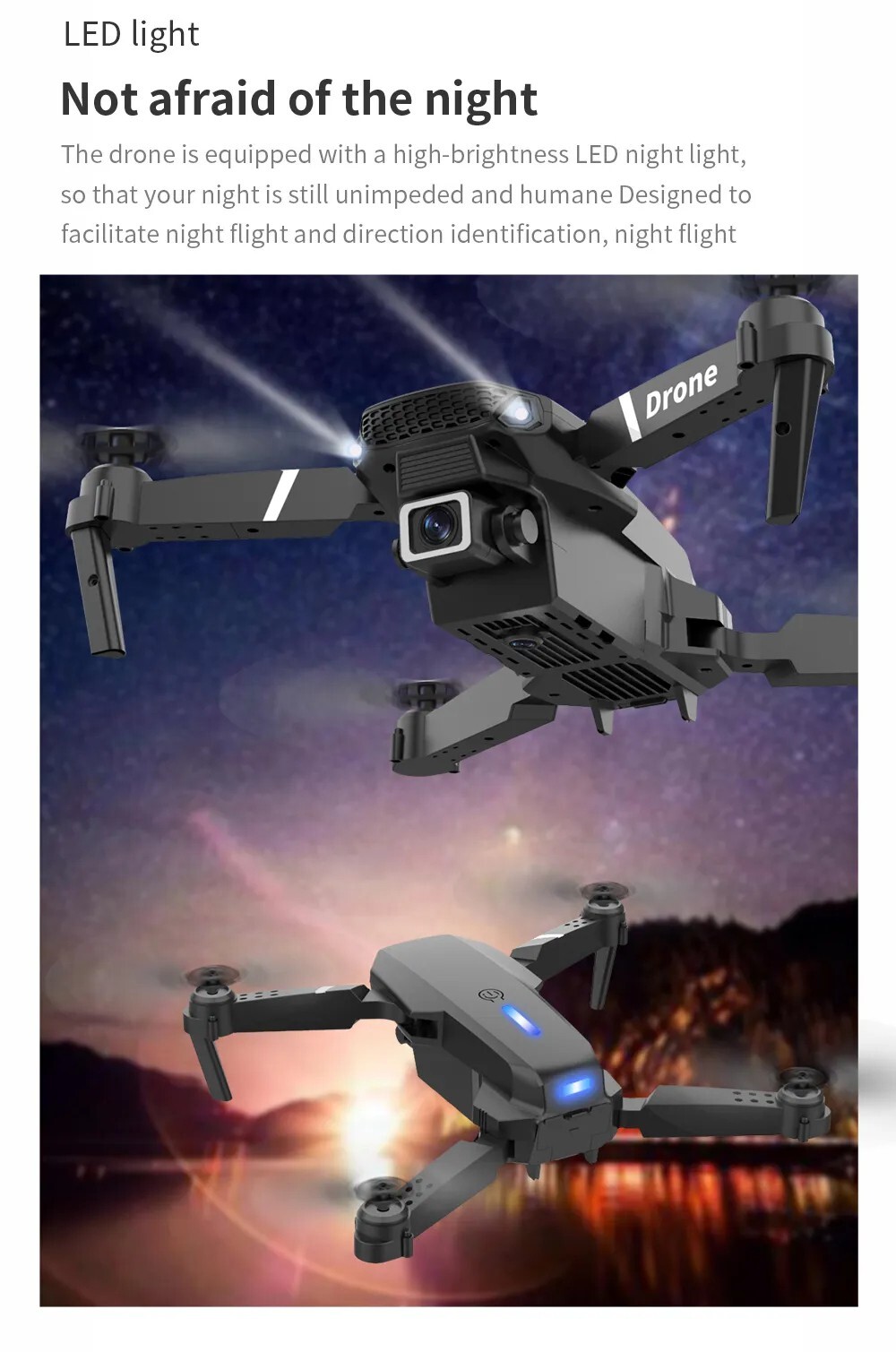 Professional Drone E88 4k wide-angle HD camera Foldable RC Quadrotor