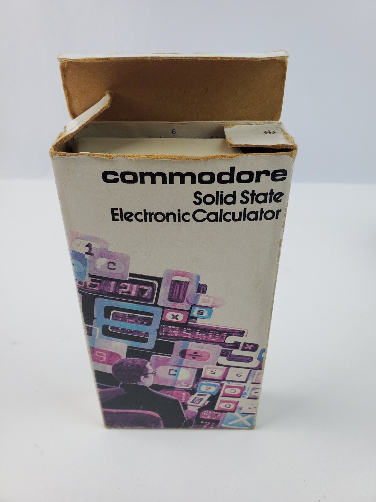 Rare Vintage Commodore Solid State Red LED Calculator 897D w/ box & manual