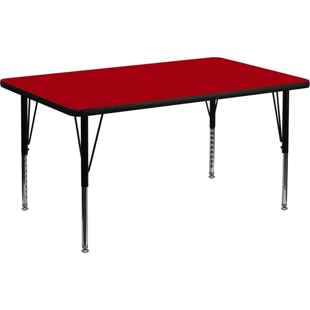 Flash Furniture 26" x 48" x 30" Thermal Fused Laminate Top Activity Table in Red