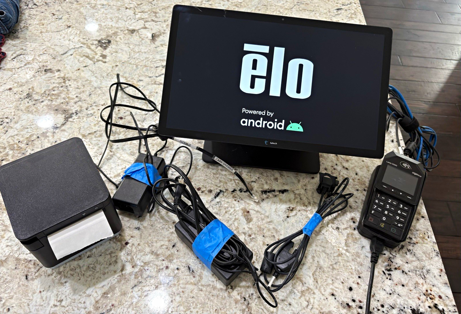 Elo Android Touchscreen POS Terminal w/ Talech, Star Printer, Card Reader.