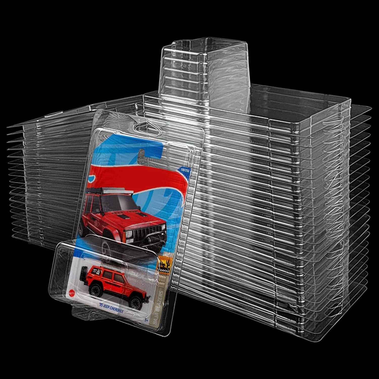 24Pack Clear Protector Case Plastic Display For Hot Wheels & Matchbox Basic Cars