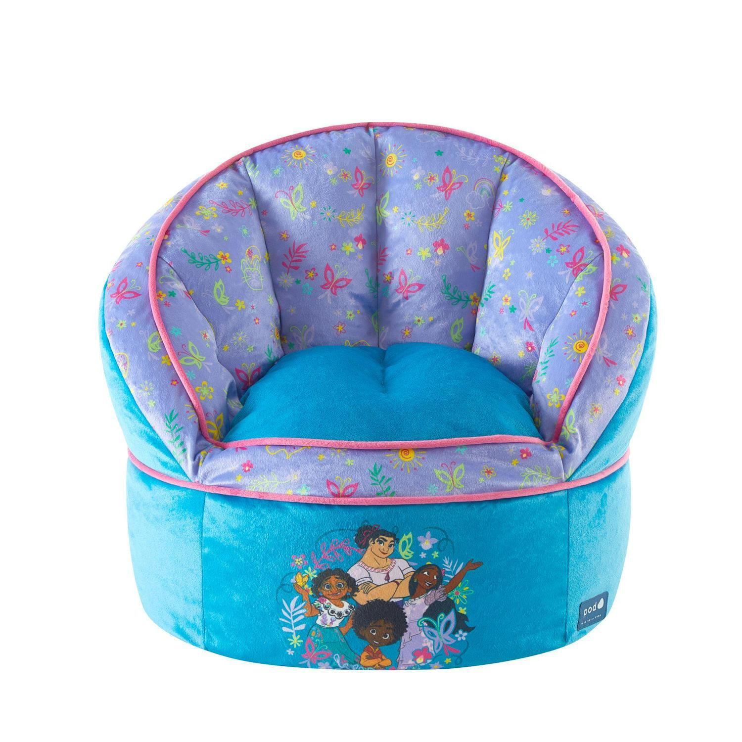 Princess Bean Bag Chair Comfortable Child 18"H Seat Encanto Cushion Toddler Blue