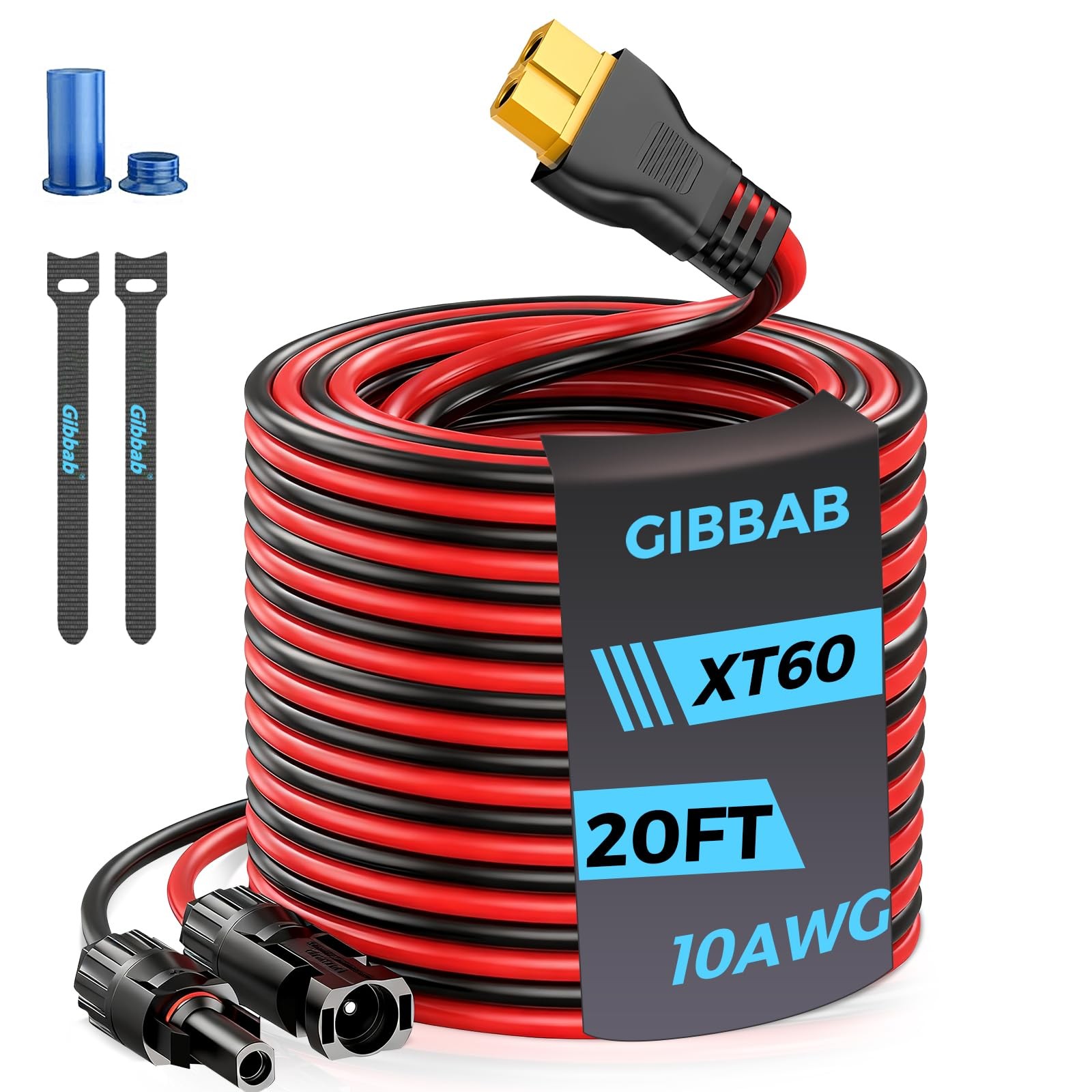20FT 10AWG XT60 Solar Charging Cable, Solar Panel Connector to XT60 Extension...