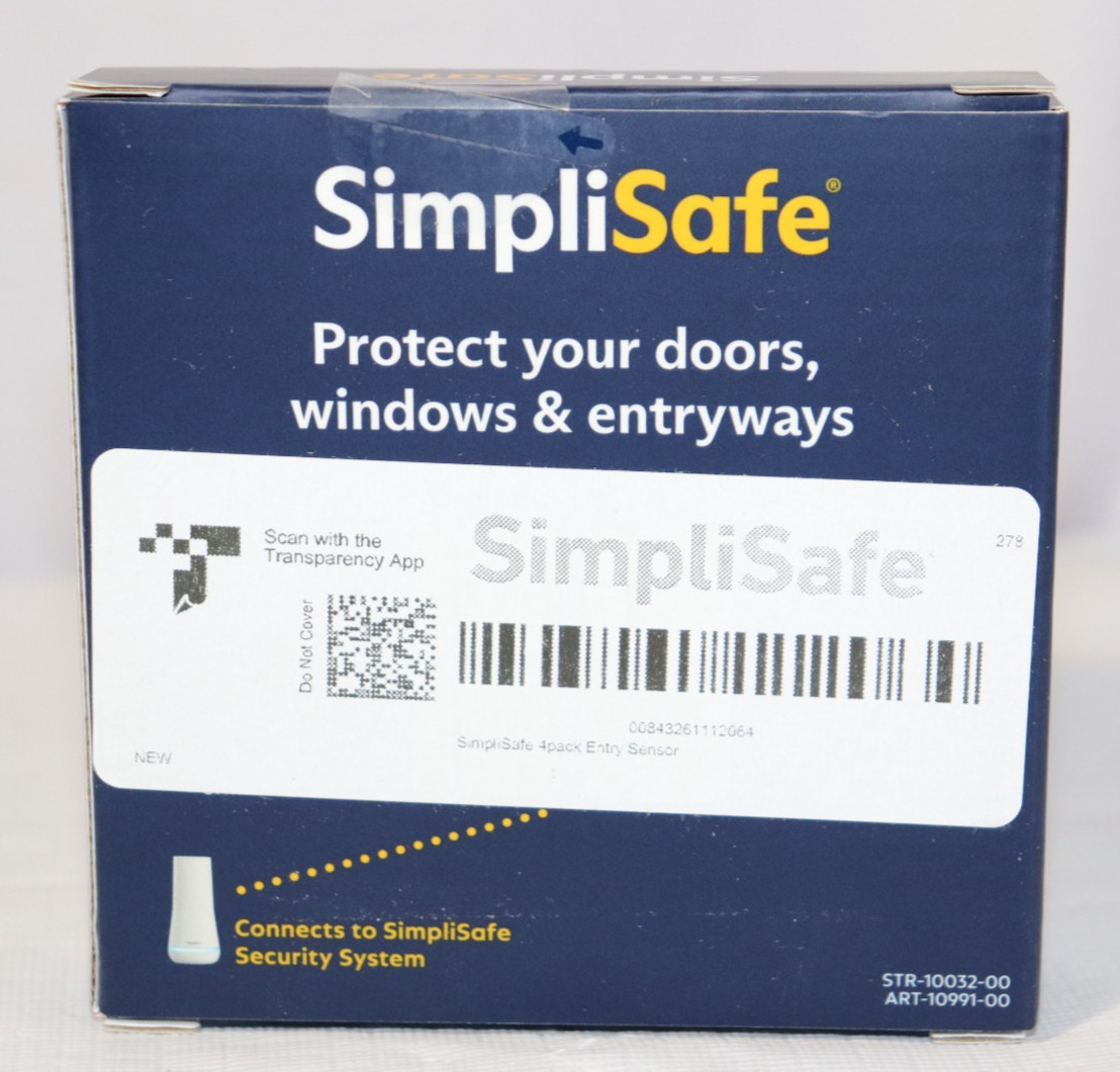 SimpliSafe Entry Sensor 4 Pack Door Window Wireless Contact Gen 3 ES3 White New