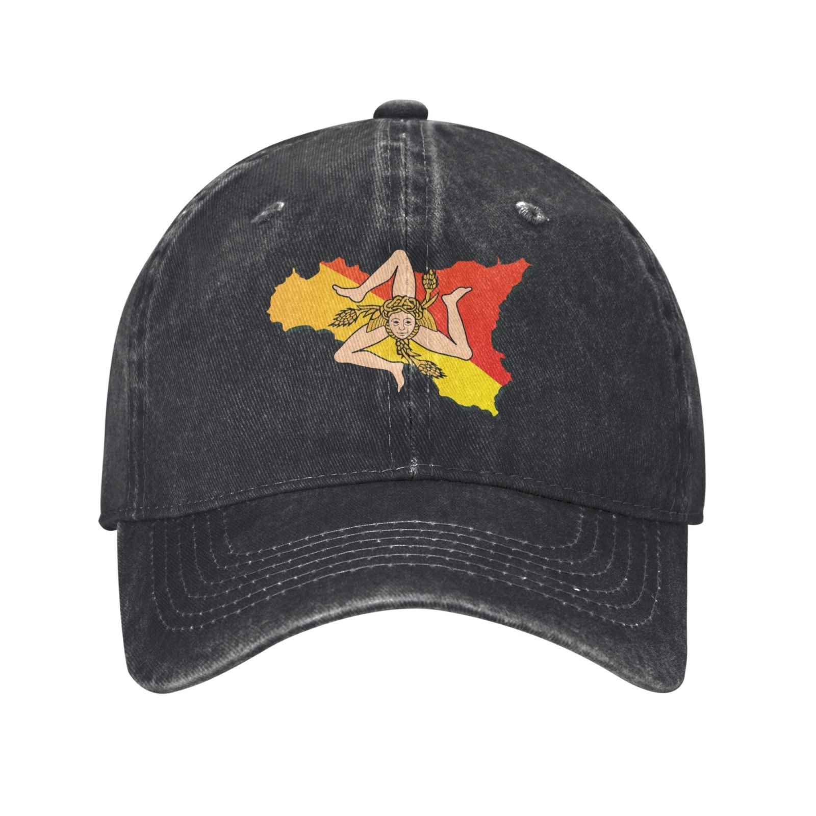 Sicily Flag Background Personalized printed baseball cap UNISEX casual sun hat