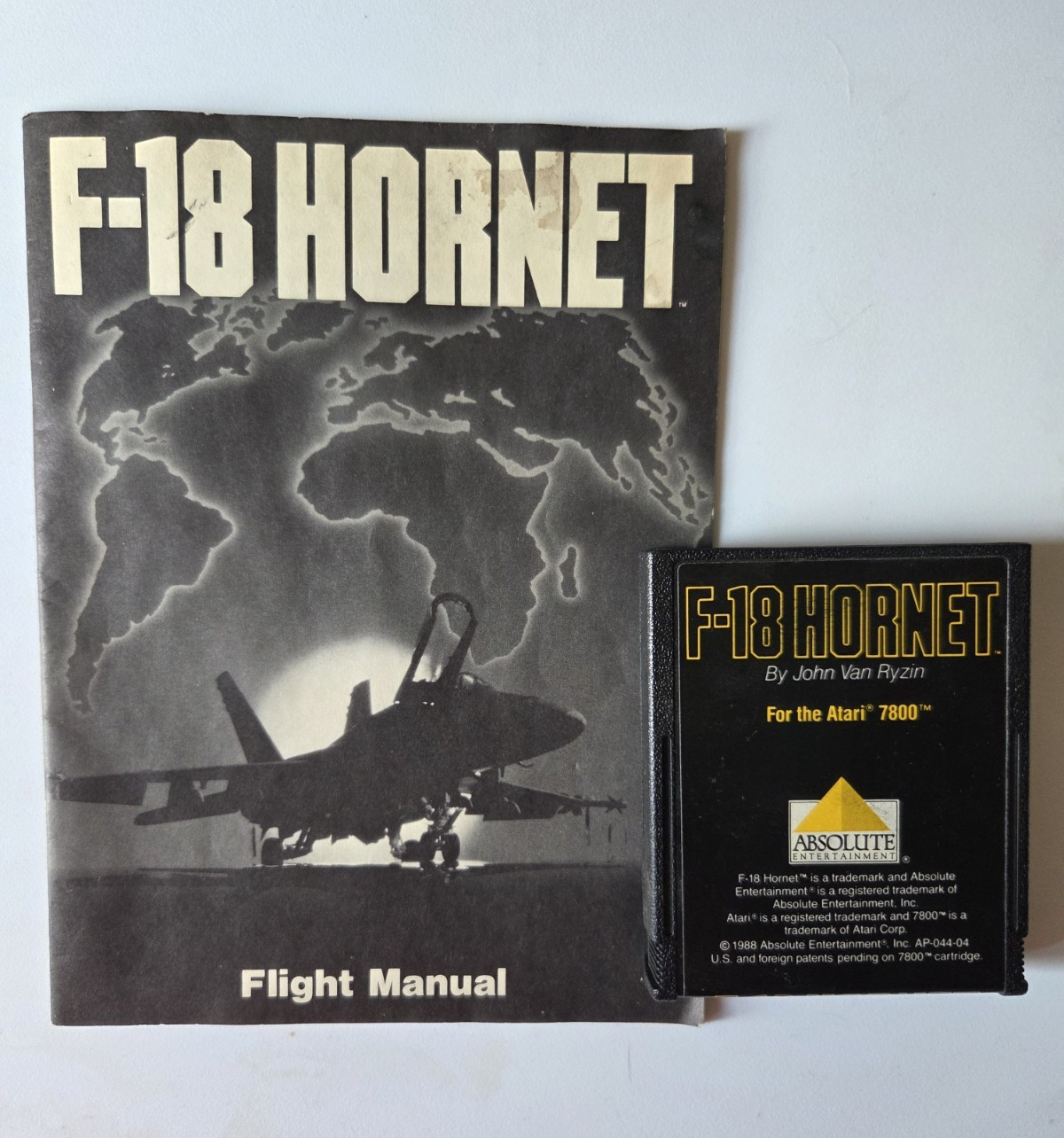 Absolute Entertainment F-18 Hornet Atari 7800 Cartridge w/ Manual