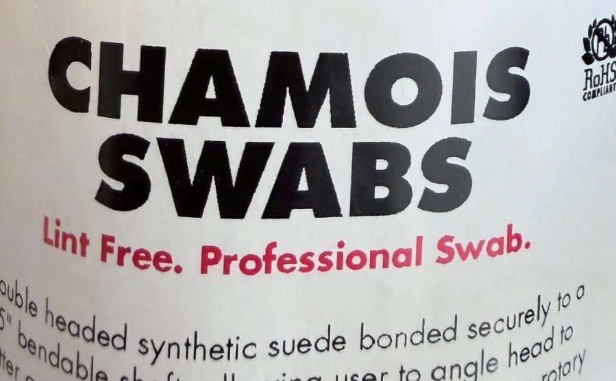 Chamois Swabs for contact Cleaning and care (Lot of 3 double sided swabs)