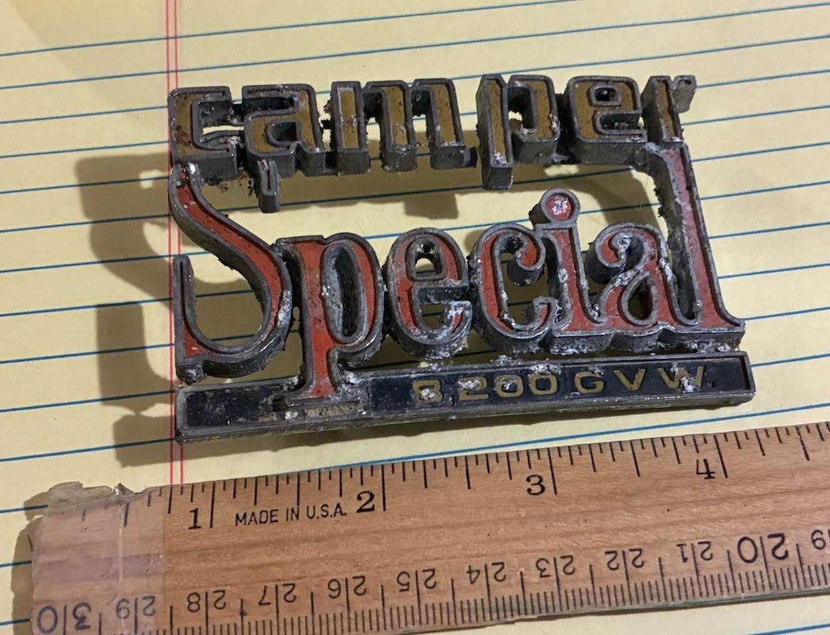 VINTAGE Chevrolet Chevy GMC Camper Special 8200 GVW EMBLEM TRIM ORNAMENT
