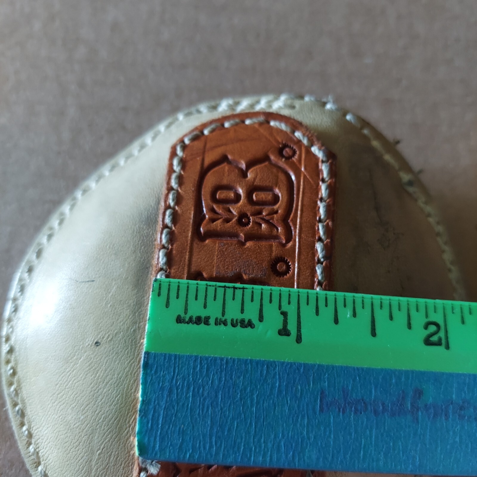 Initial Initials A J B Leather Office Paper Weight Desk Western Cowboy Style