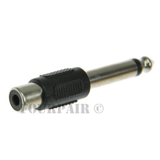 RCA Female Jack to 1/4" 6.35mm Mono Male Plug Audio Converter Cable Cord Adapter