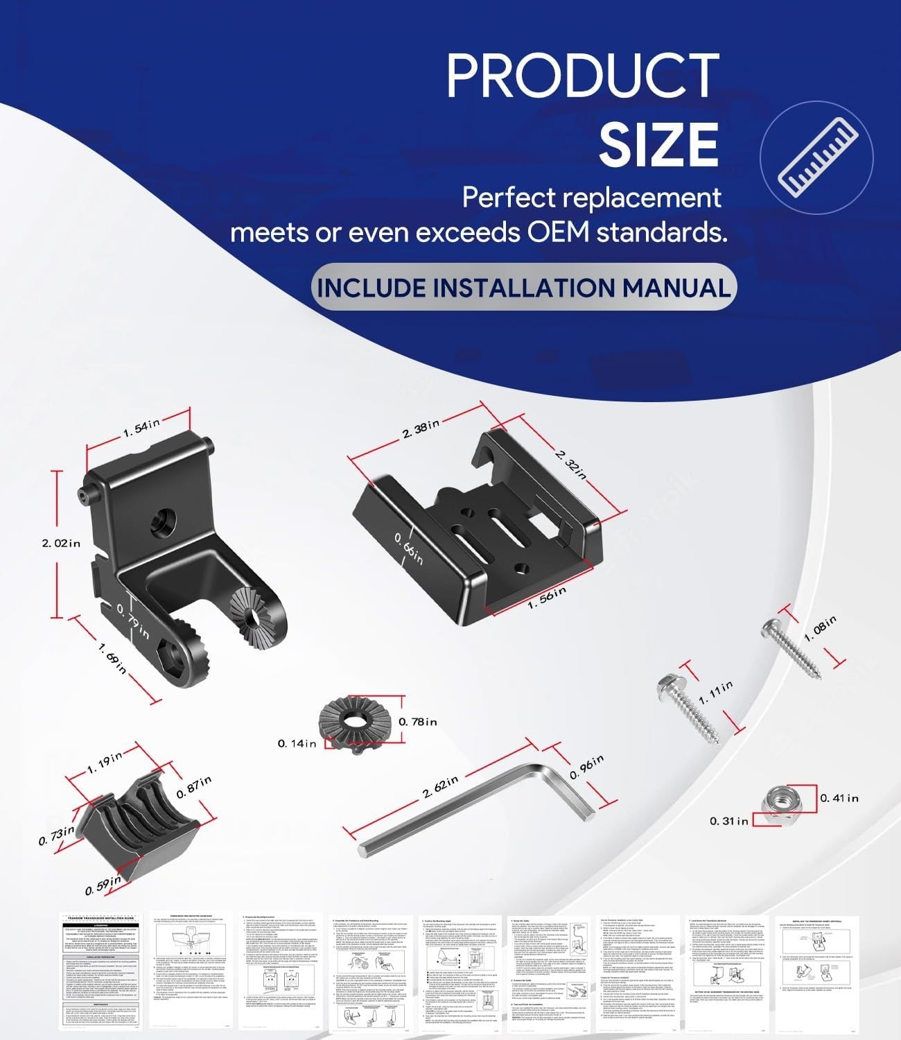 Easy-Install Transducer Bracket for Enhanced Fishing with XNT Series - 0.12 kg