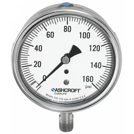 Ashcroft 251009Sw02l2000# Industrial Pressure Gauge,  0 To 2, 000 Psi,  2 1/2 In