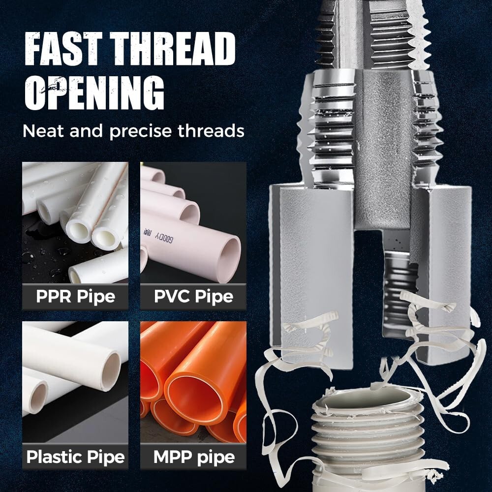 US Integrated Internal & External Pipe Threading Tool For 1/2'' 3/4'' Water Pipe