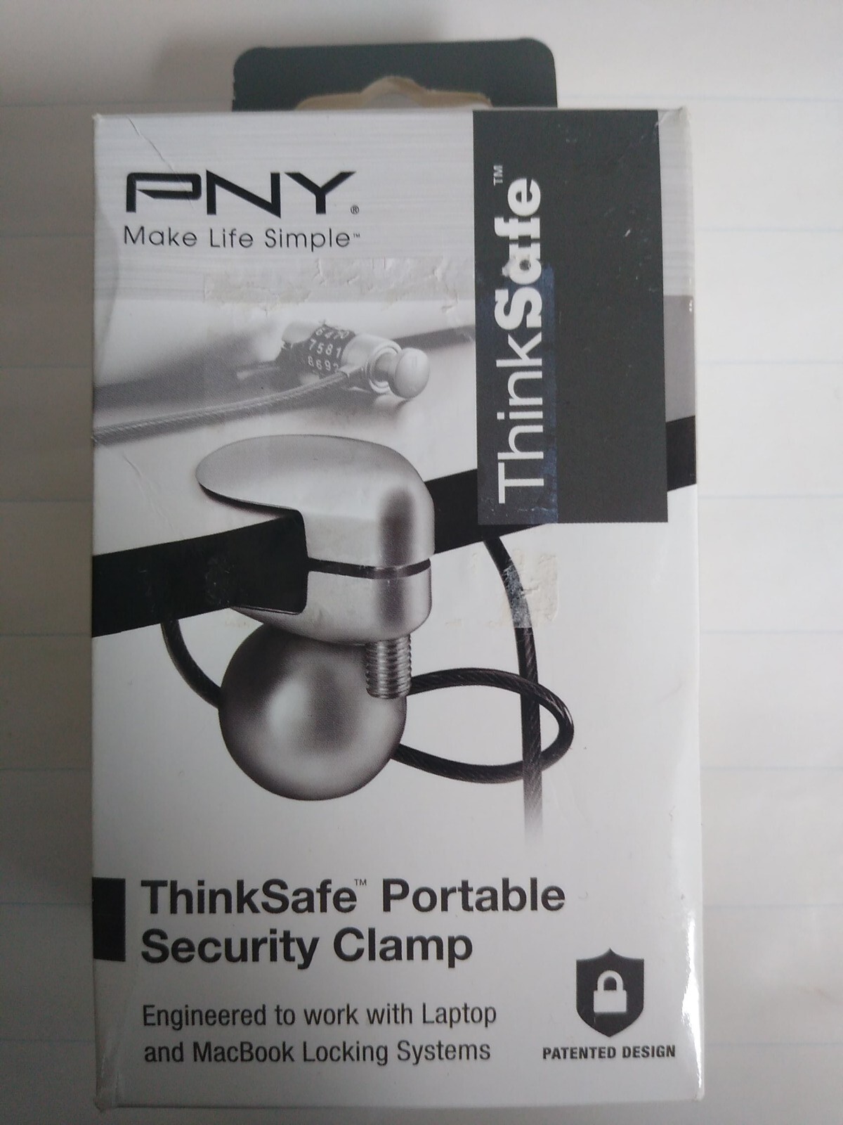 Laptop Cable Lock Anchor Point By PNY ThinkSafe Portable Security Clamp New
