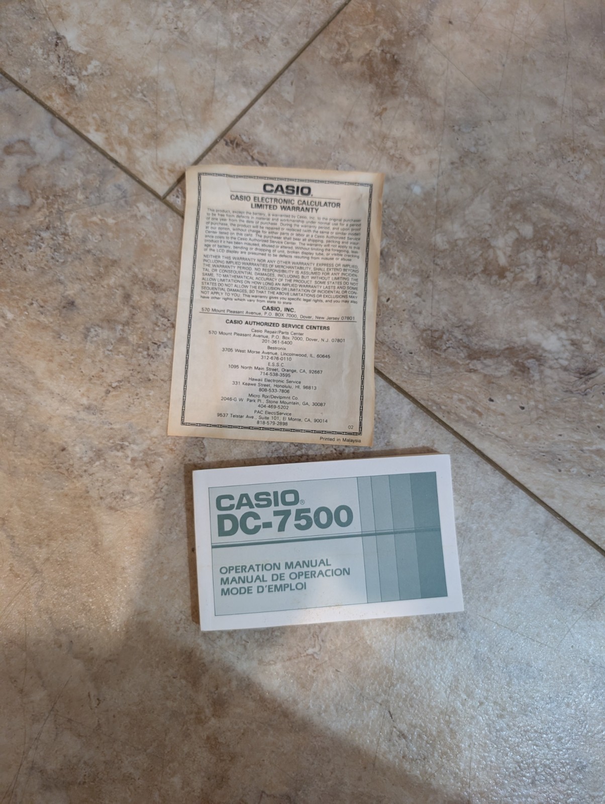 Casio Electronic Data Bank DC-7500 Needs Batteries