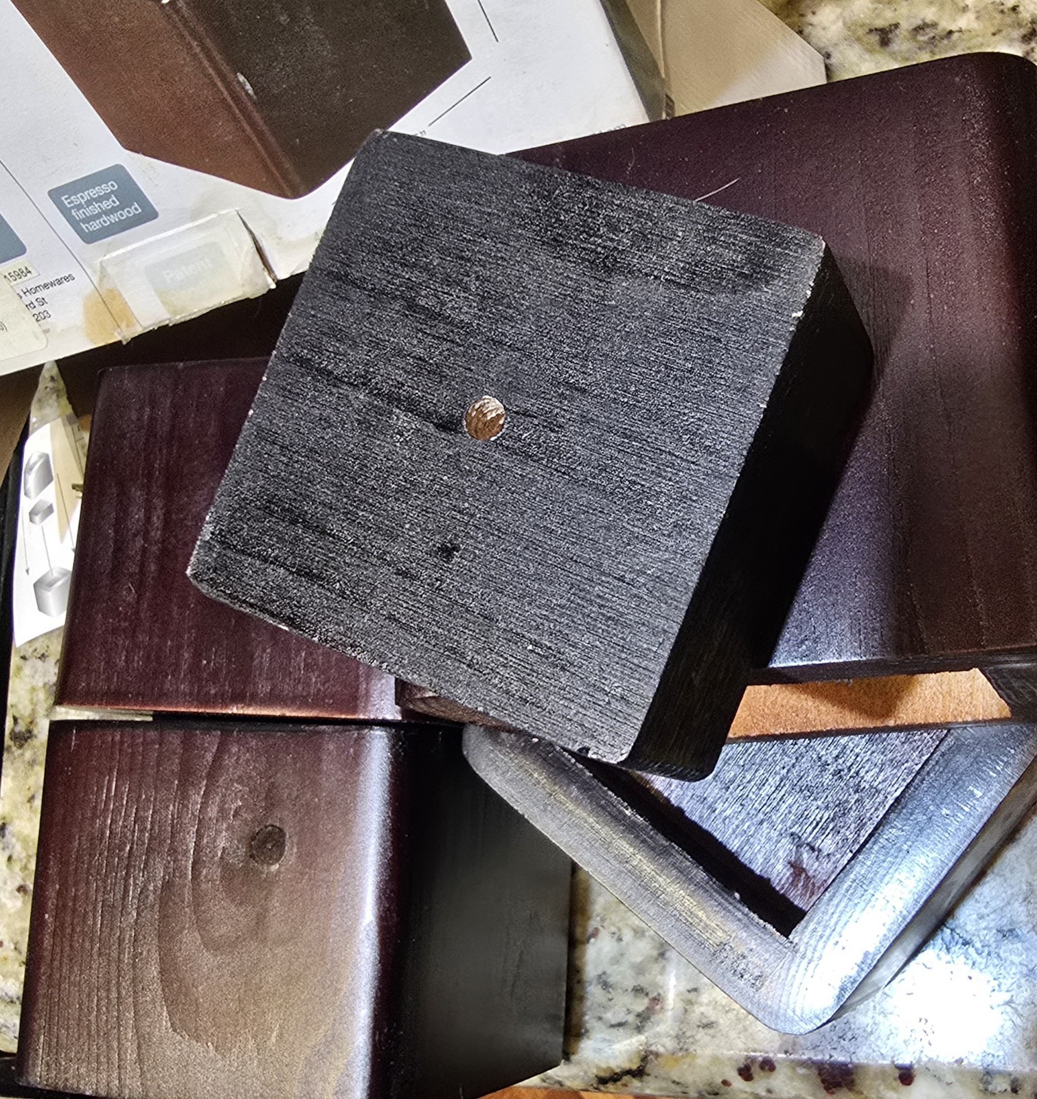 4¼" Richards Homewares 4 Stackable Mahogany Wood Bed Lifters