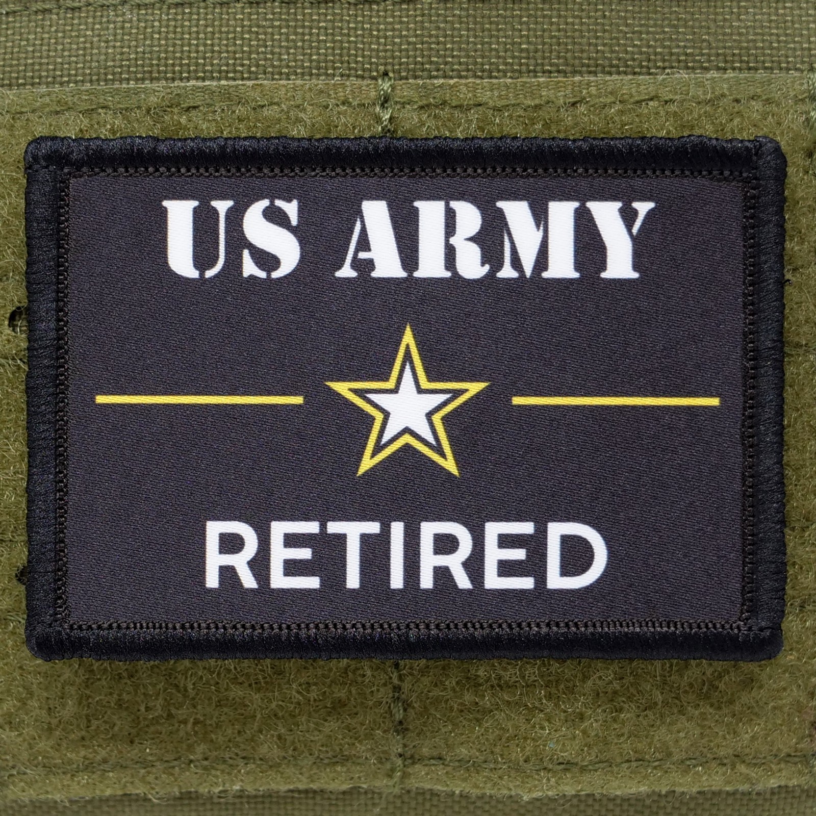 US Army Retired Patch Moral Tactical Military USA Made Hook & Loop 3x2