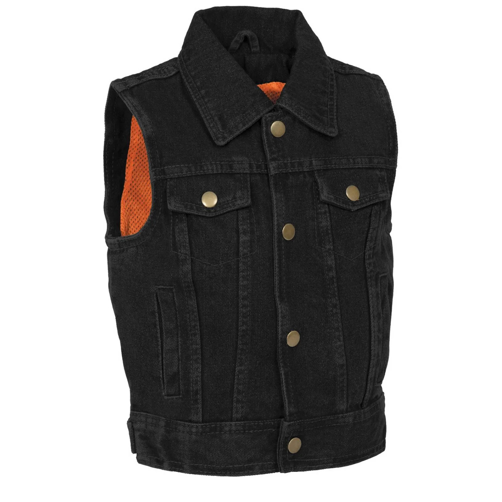 Milwaukee Leather MDK3910 Kids Denim Snap Front Motorcycle Vest