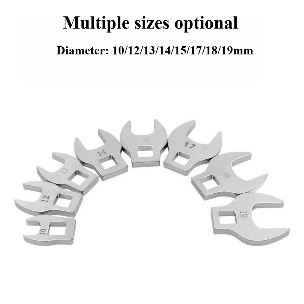 3/8 Inch Drive Crowfoot Wrench Set Metric Interchangeable Open End Head Adapter