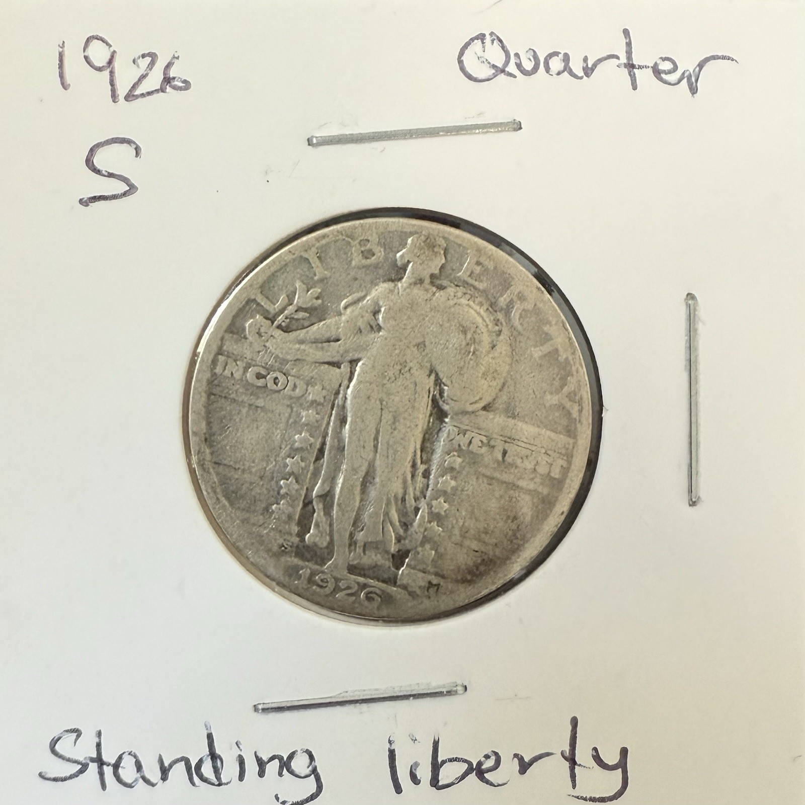 Standing Liberty Quarter 1926 S