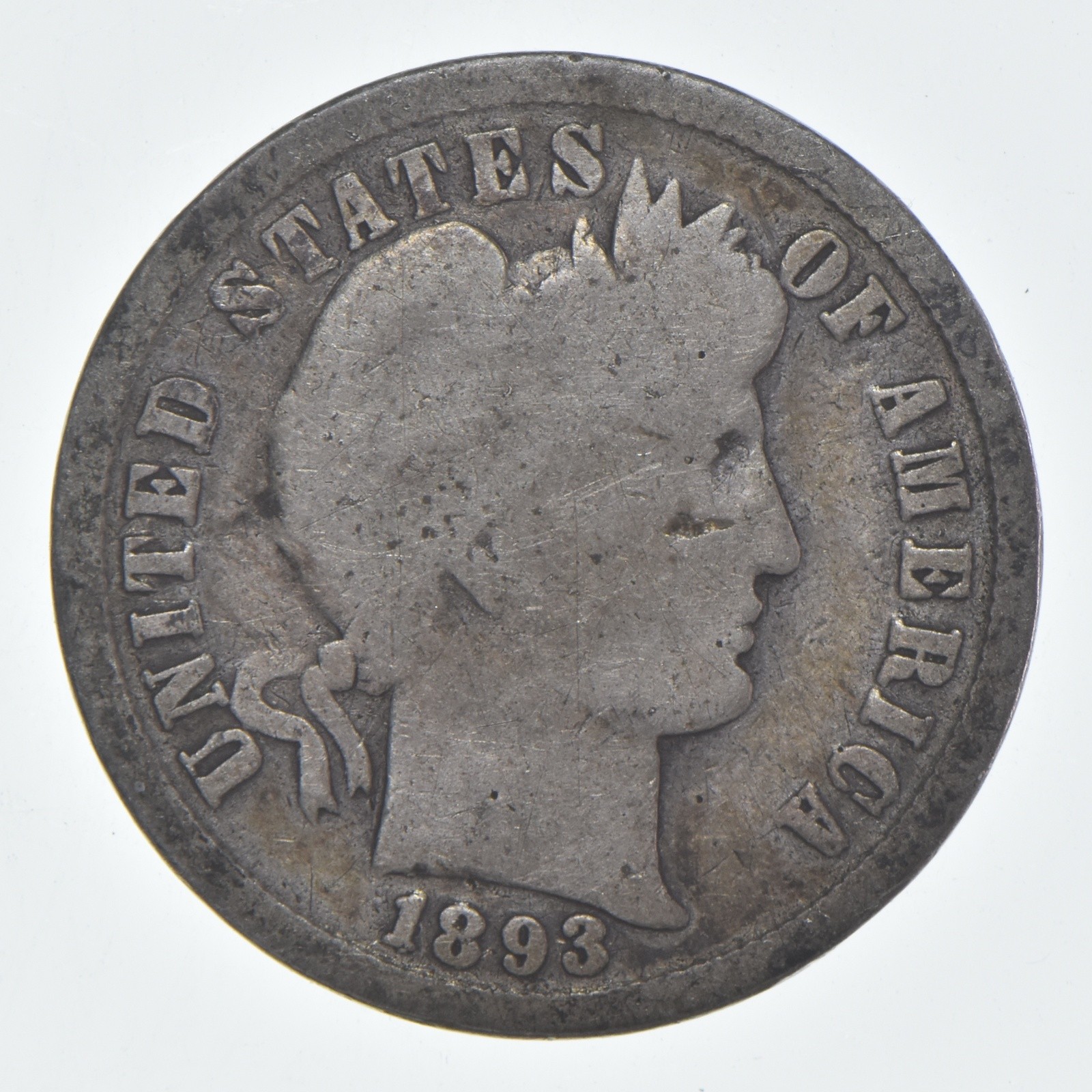 1893-S Barber Dime 90% Silver Average Circ