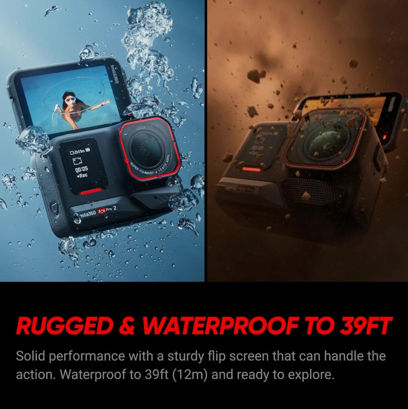 Insta360 Ace Pro 2 WaterProof Action Camera, AI-Powered, 8K30 , 1/1.3" 50MP