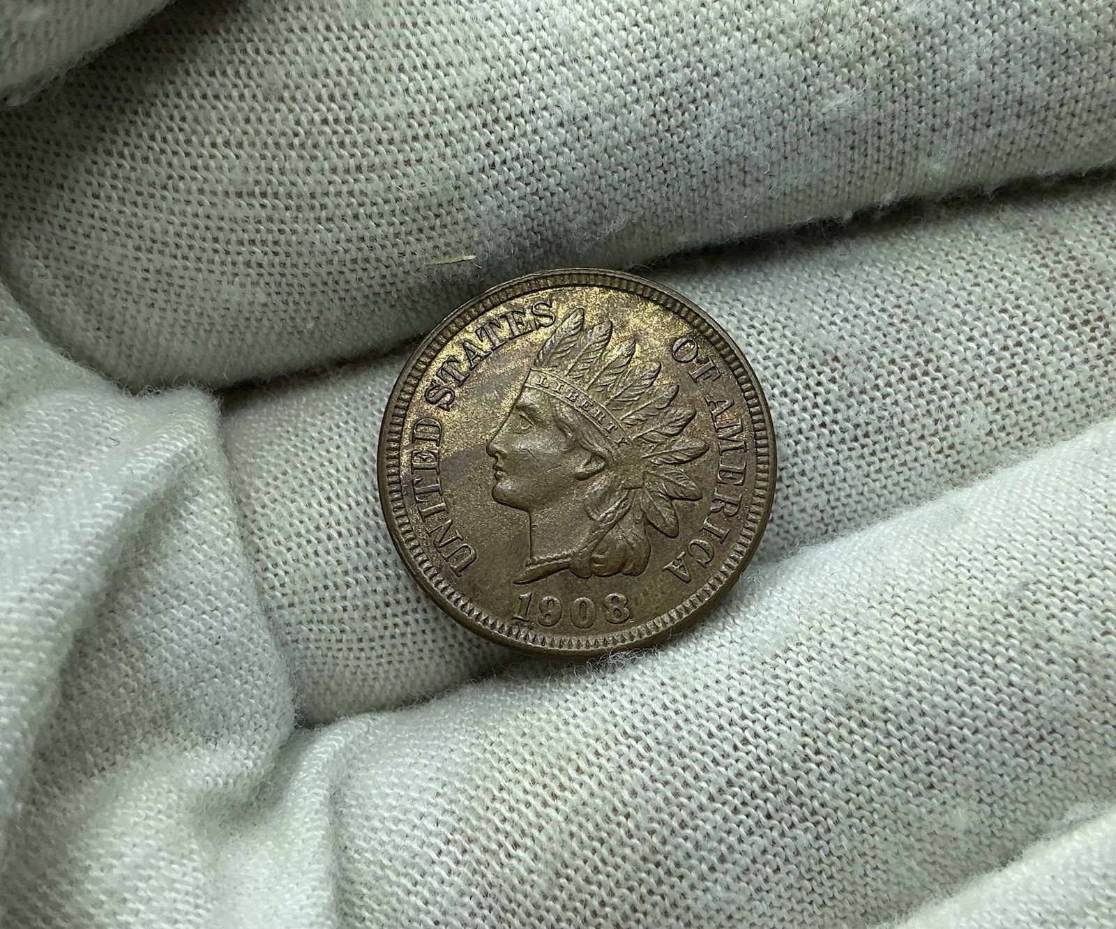 1908 Indian Head Cent AU+ V60