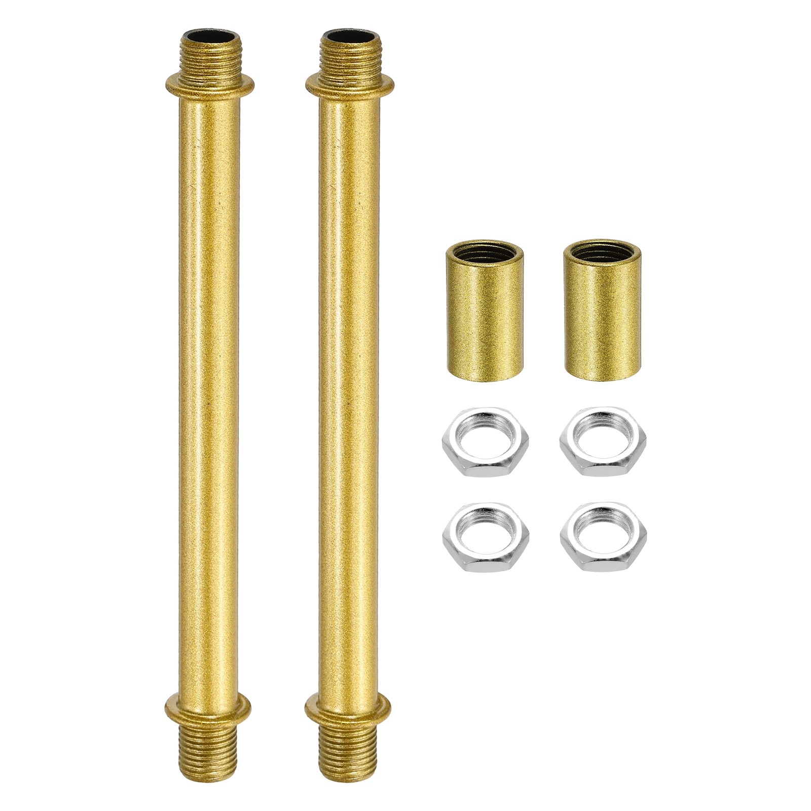 2Set 120mm/4.72" Straight Pipe Lamp Stems Rod Kit, M10 Fine Thread, Sand Gold