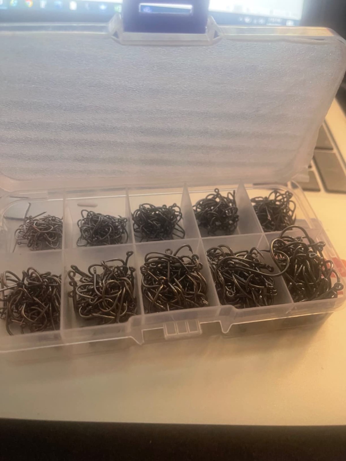 500PCS Circle Fishing Hooks Assortment Carbon Steel Saltwater Freshwater Sizes