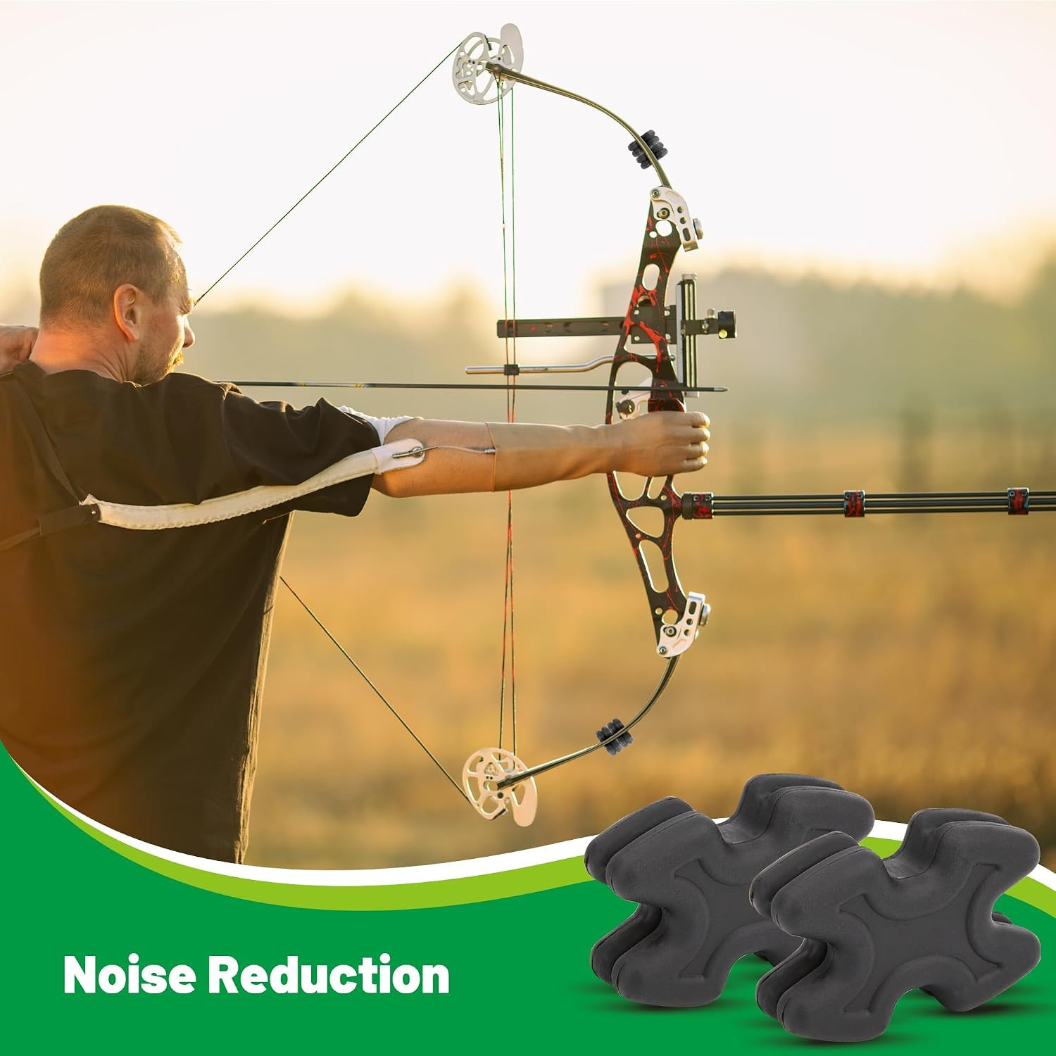 4 PCS Bow Limb Dampeners for Compound Bow and Crossbow, Archery Split Limb Stabi