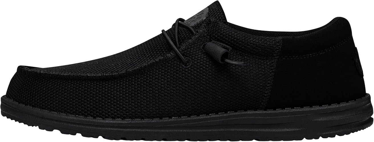 Hey Dude Men's Black Wally Funk Monochrome Lace Moccasin Shoe , Freeshipping!
