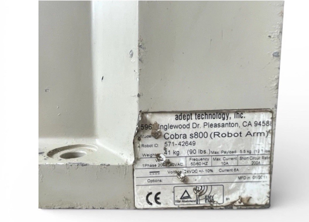 Omron Adept S800 Cobra Scara Inverted Robot Arm (UNTESTED)