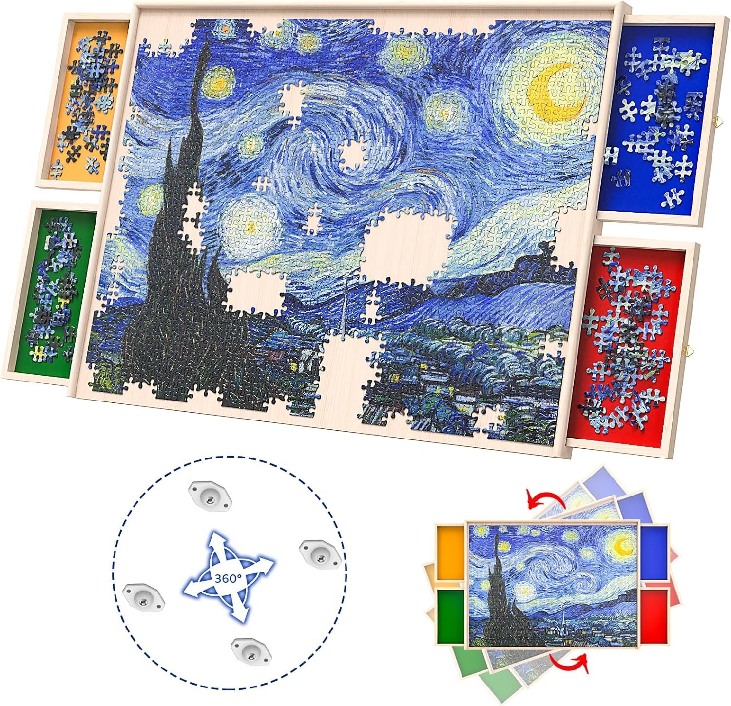 360-Degree Rotatable Puzzle Board for Adults