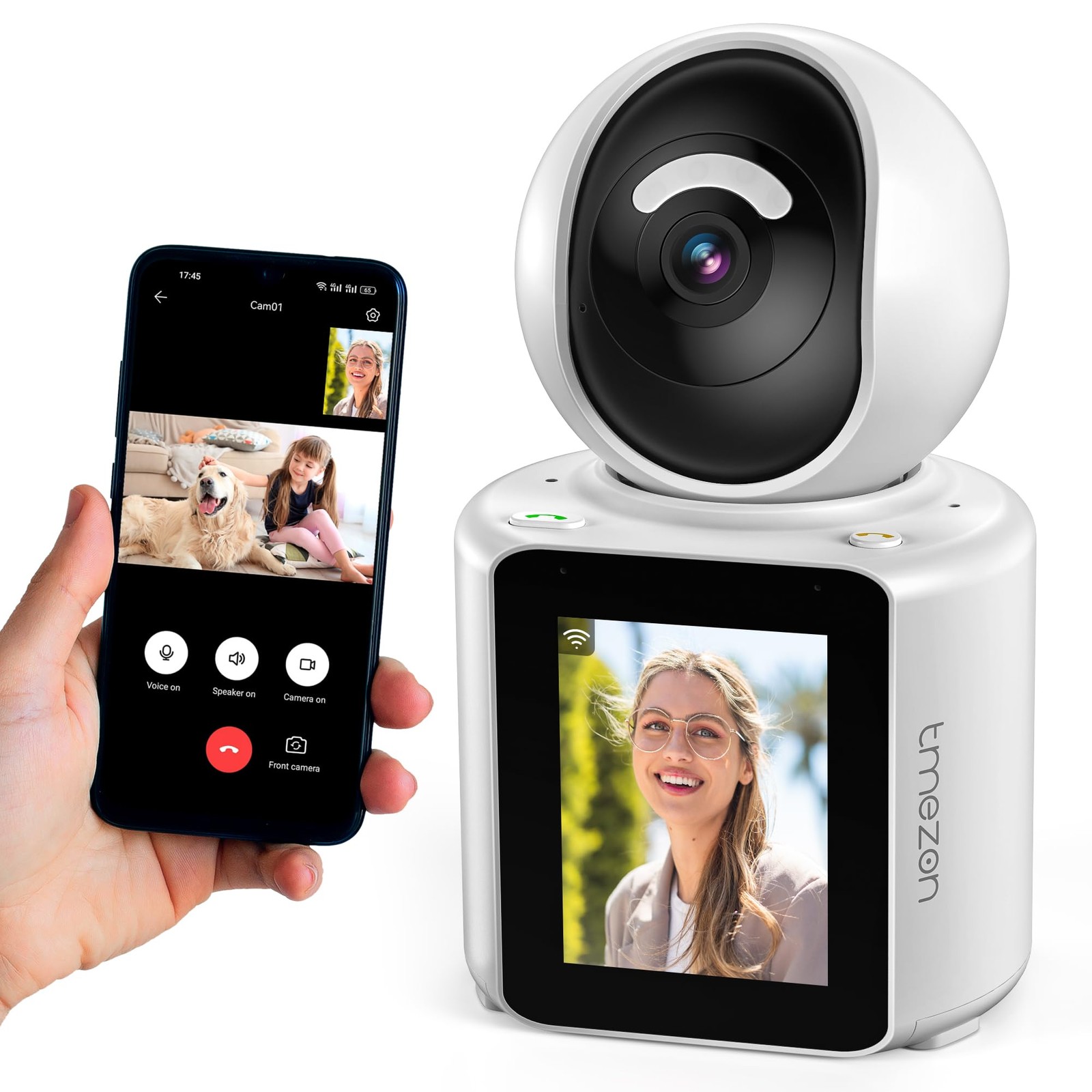 TMEZON Video Pet Dog Camera Indoor Two Way Wireless Security Camera Monitor 1080