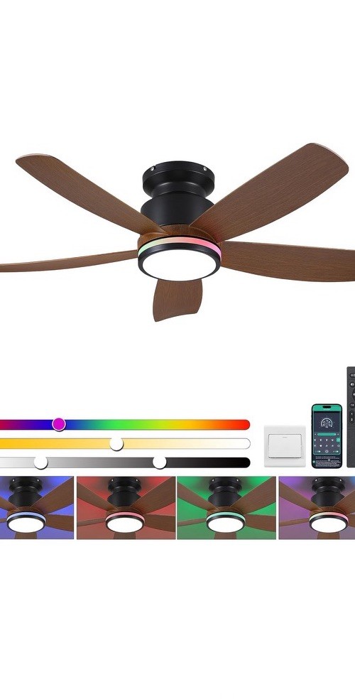 Wiviniya Ceiling Fan With Light 41” Color Wood