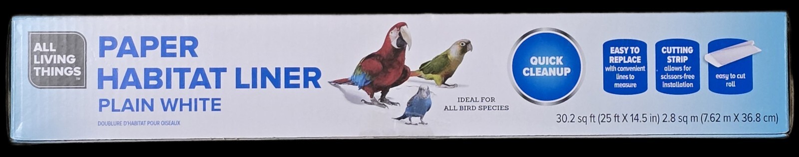 All Living Things Bird Paper Habitat Cage Liner With Bird Pattern New