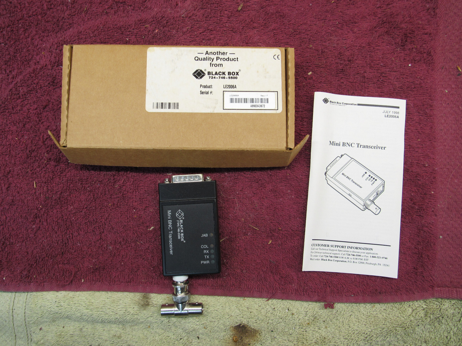 BLACK BOX MINI BNC TRANSCEIVER 4321 LE2006A
