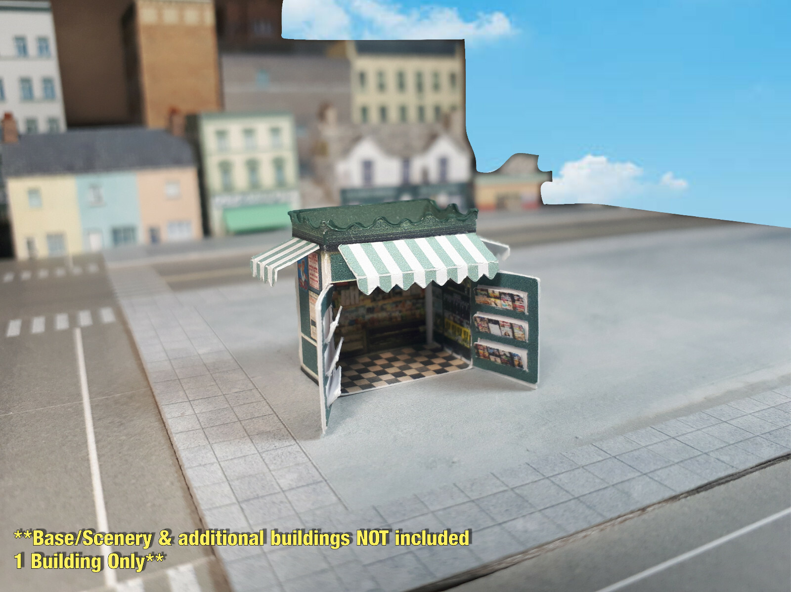 N Scale Building - Newsstand (Cover Stock PRE-CUT Paper Kit) NS1N